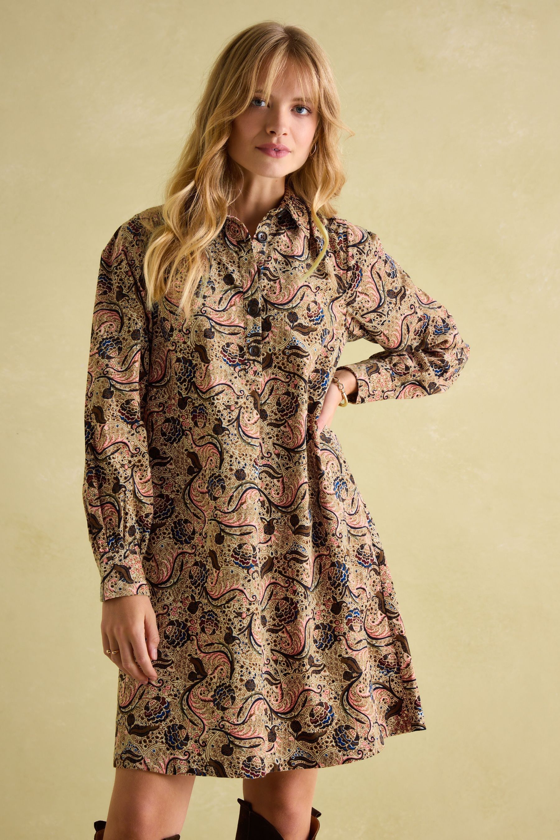 Buy Joules Maple Floral Paisley Corduroy Shirt Dress from the Next UK online shop