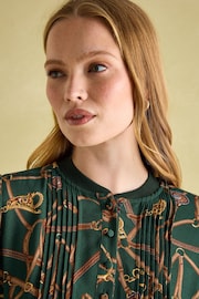 Joules Rosa Green Printed Midi Shirt Dress - Image 2 of 8