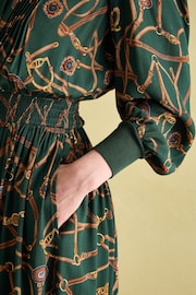 Joules Rosa Green Printed Midi Shirt Dress - Image 4 of 8