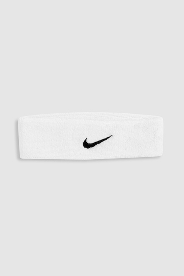 Nike White Swoosh Headband