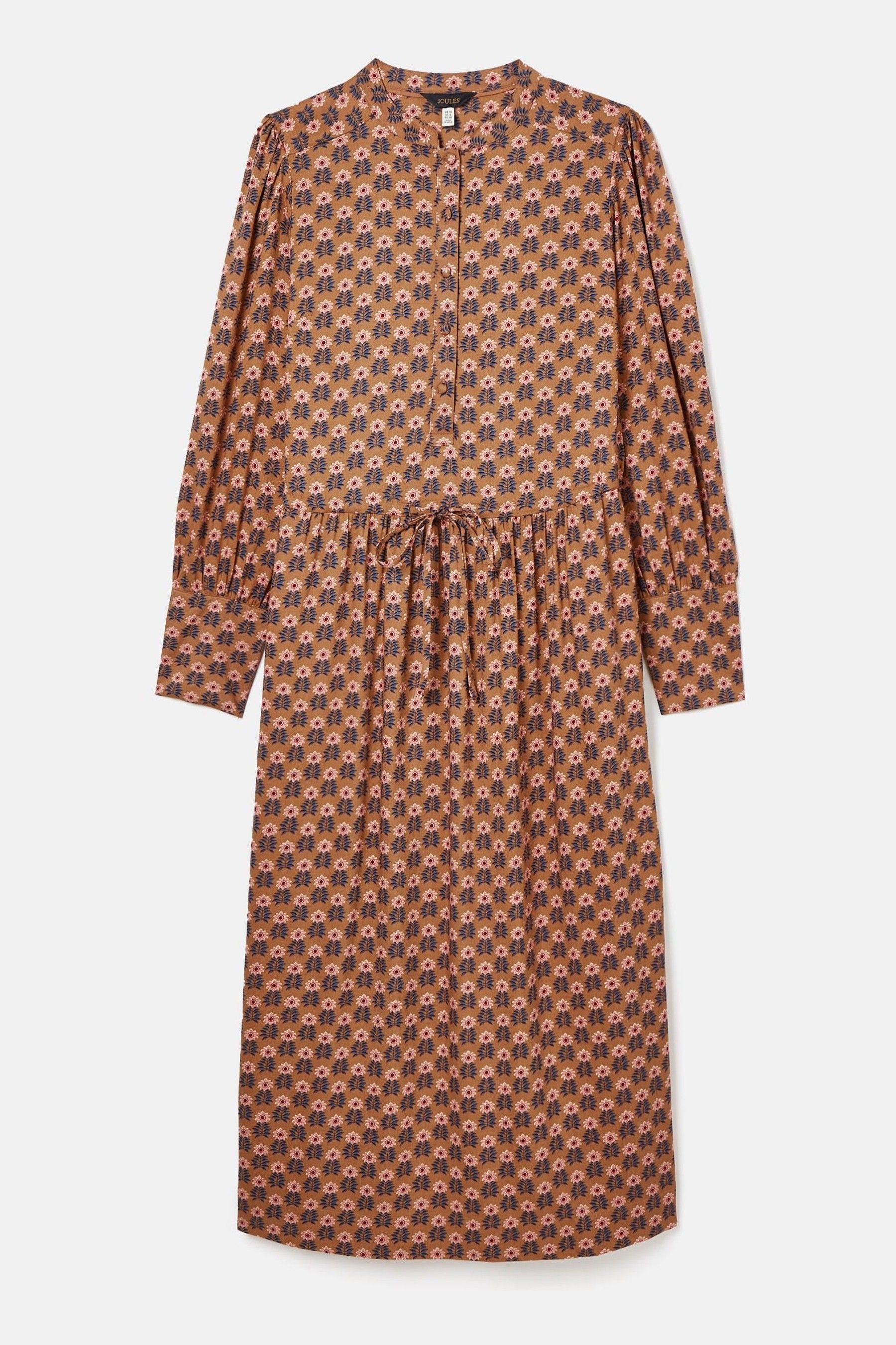 Buy Joules Aster Brown Tie Waist Midi Dress from Next Luxembourg