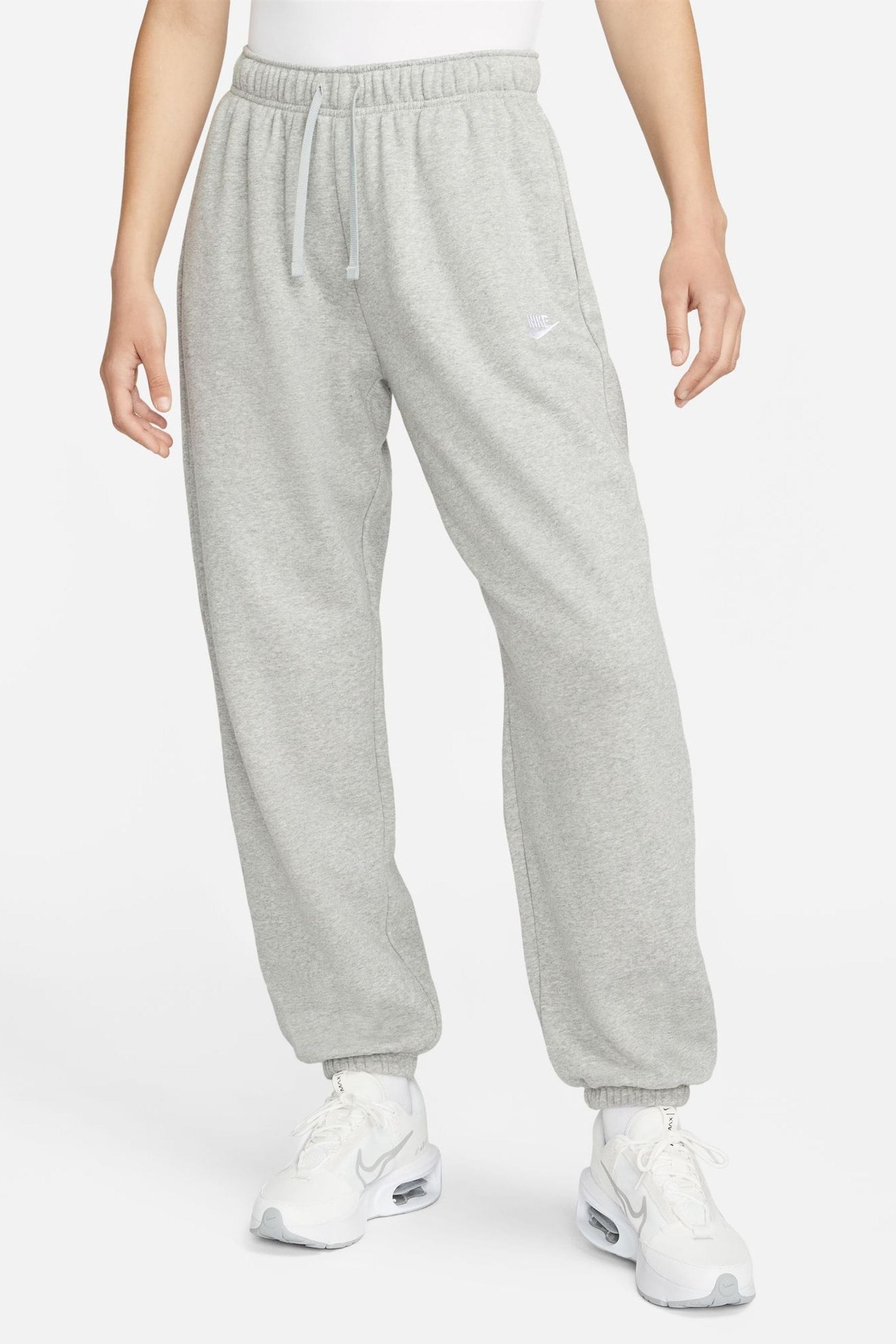 Buy Nike Grey Oversized Mid Rise Club Fleece Sweatpants from the