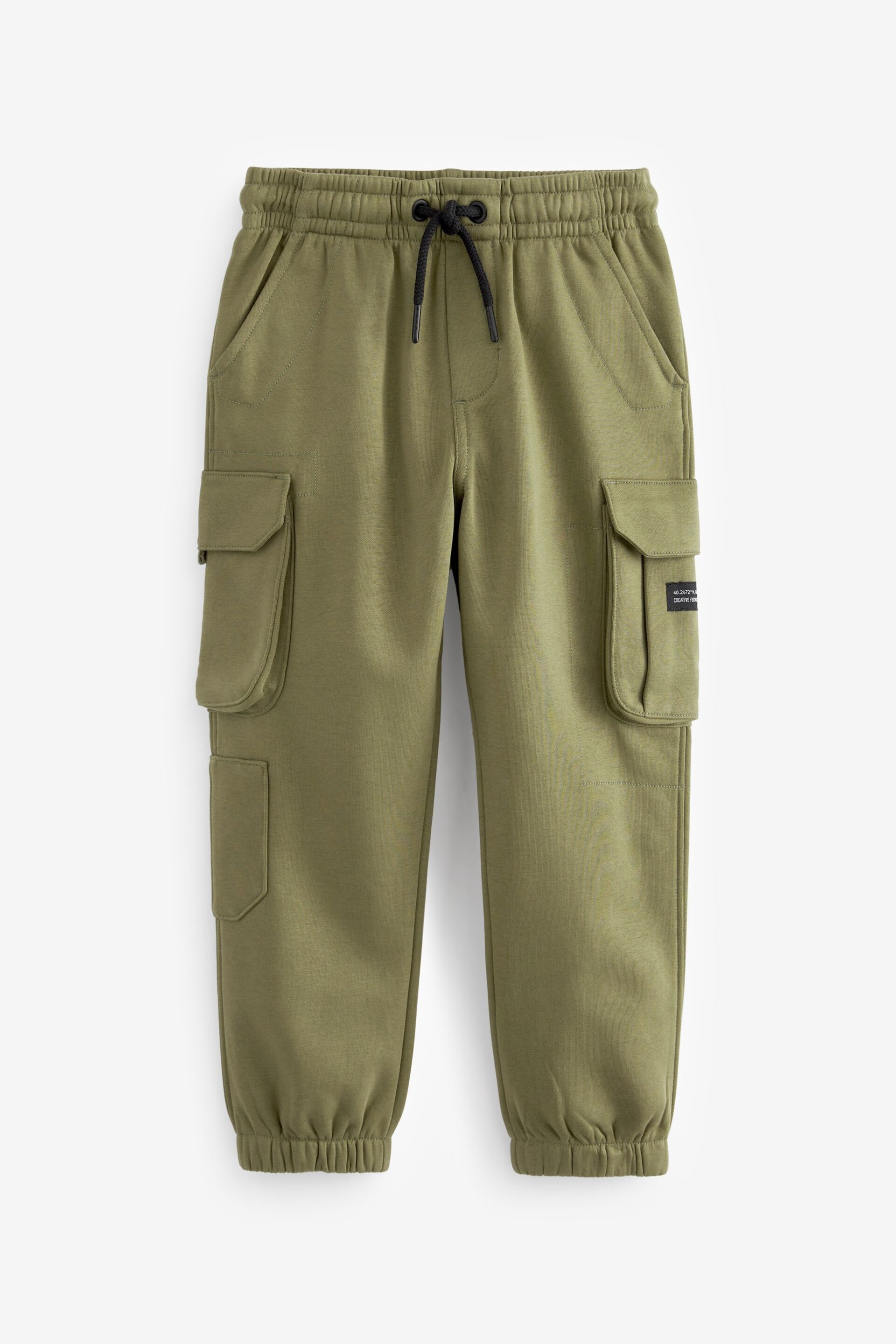 Khaki Green Cargo Detail Joggers (3-16yrs) - Image 1 of 3