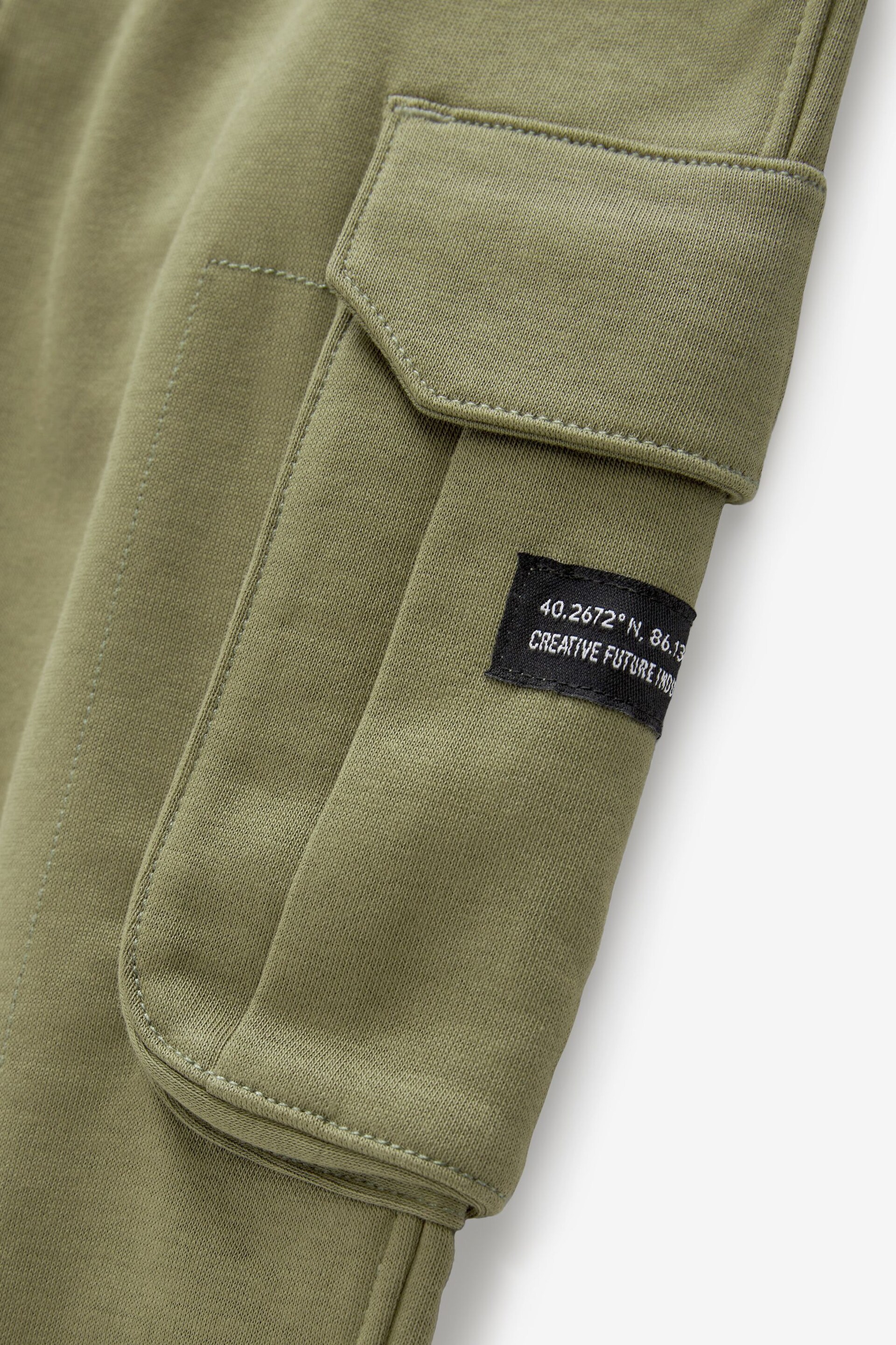 Khaki Green Cargo Detail Joggers (3-16yrs) - Image 3 of 3