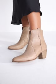Nude Regular/Wide Fit Forever Comfort® Leather Cowboy/Western Boots - Image 1 of 5