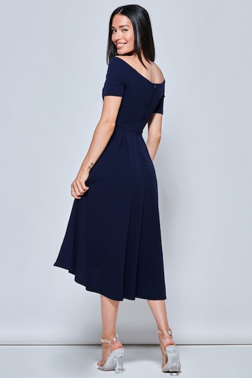Jolie Moi Navy Blue Lenora Fit & Flare Midi Dress