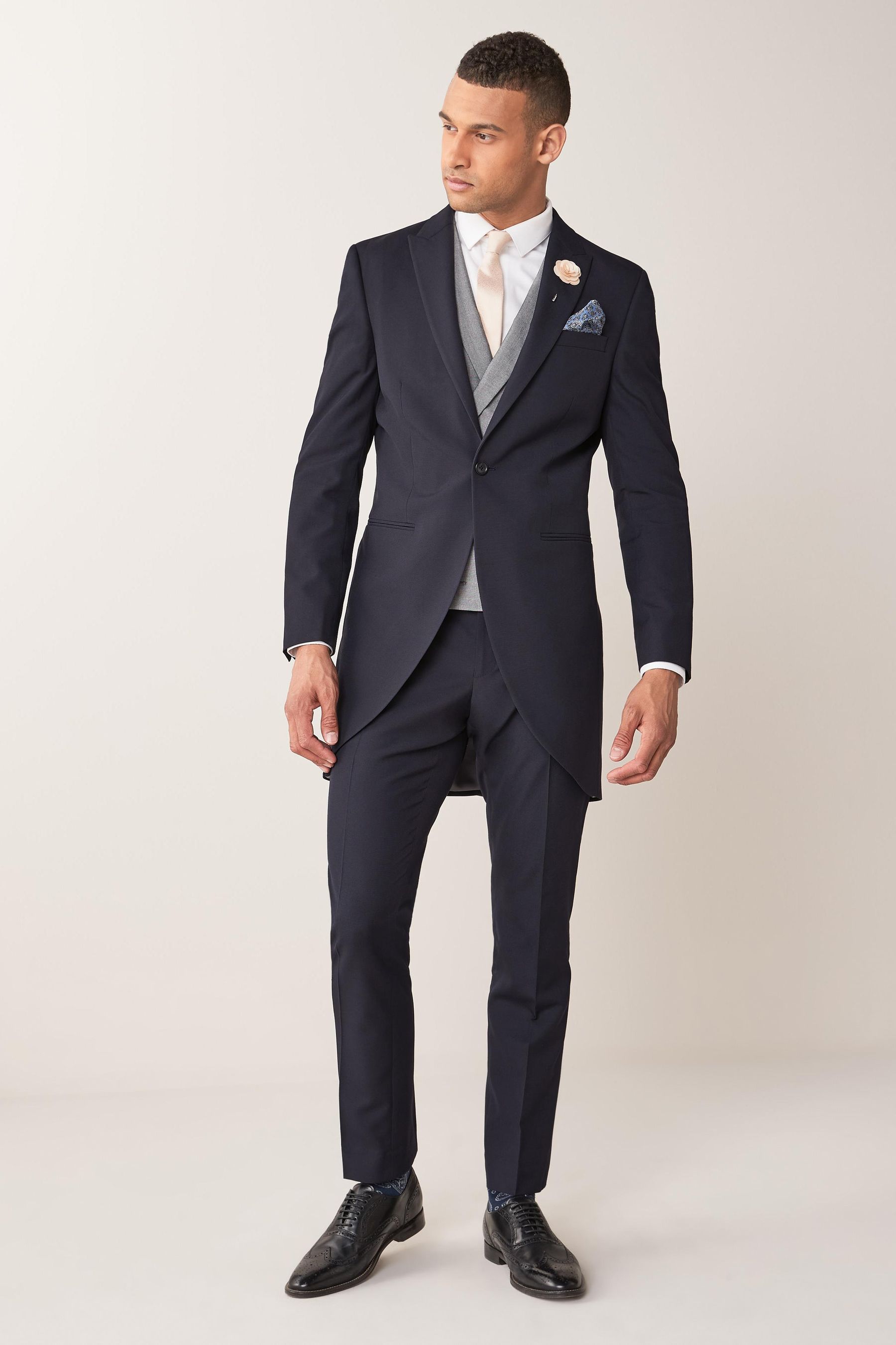 Buy Navy Blue Slim Morning Suit Jacket from the Next UK online shop