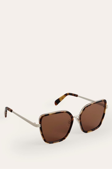 Boden Brown Angular Sunglasses