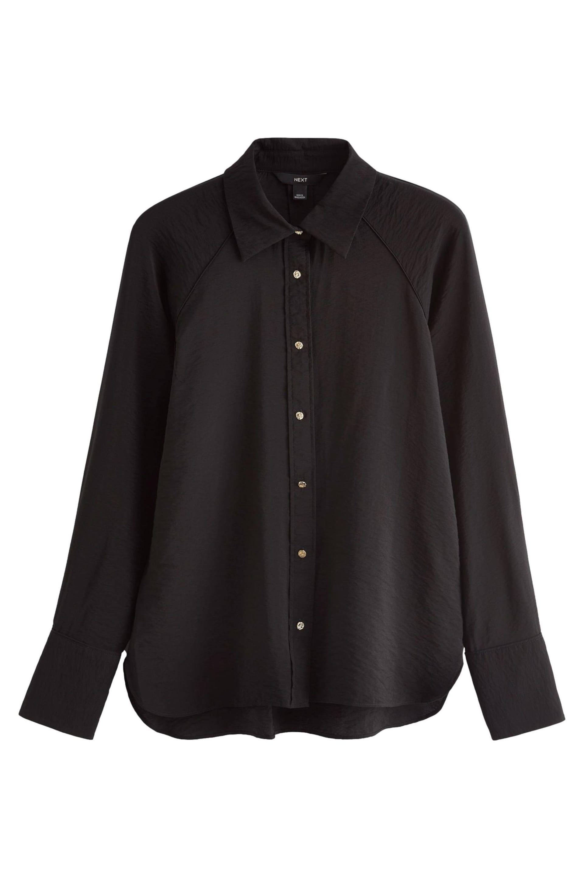 Black Button Through Shirt With Hardwear Buttons - Image 5 of 6