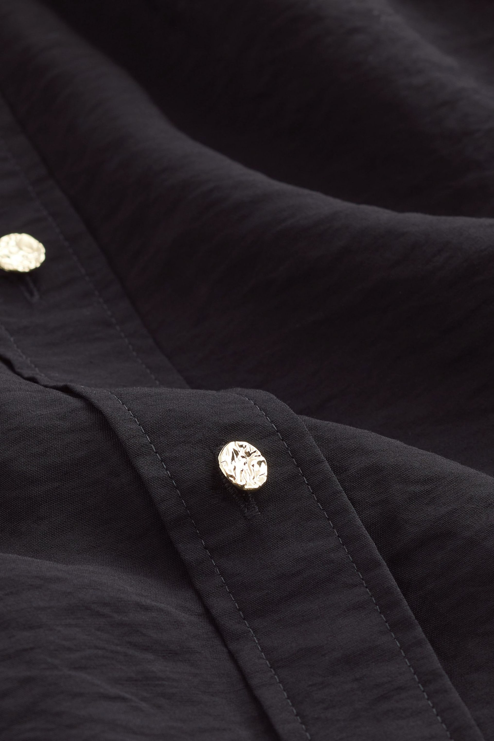 Black Button Through Shirt With Hardwear Buttons - Image 6 of 6