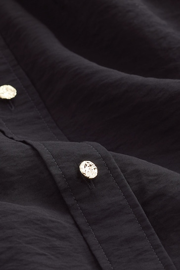 Black Button Through Shirt With Hardwear Buttons