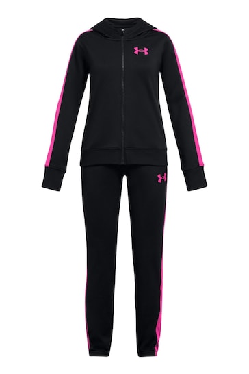 Under Armour Black/Pink Rival Knit Tracksuit