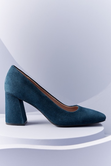 Navy Forever Comfort® With Motionflex Square Toe Block Heel Shoes