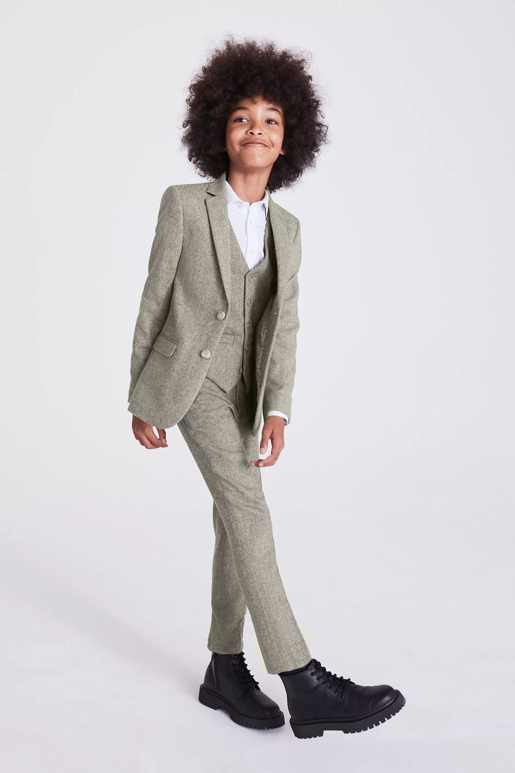 Buy MOSS Green Boys Herringbone Tweed Jacket from the Next UK online shop