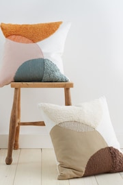 Natural Tufted Stripes Cotton Cushion - Image 4 of 5