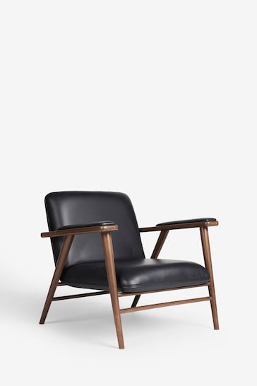 Jasper Conran London Soft Grain Leather Black Melrose Chair