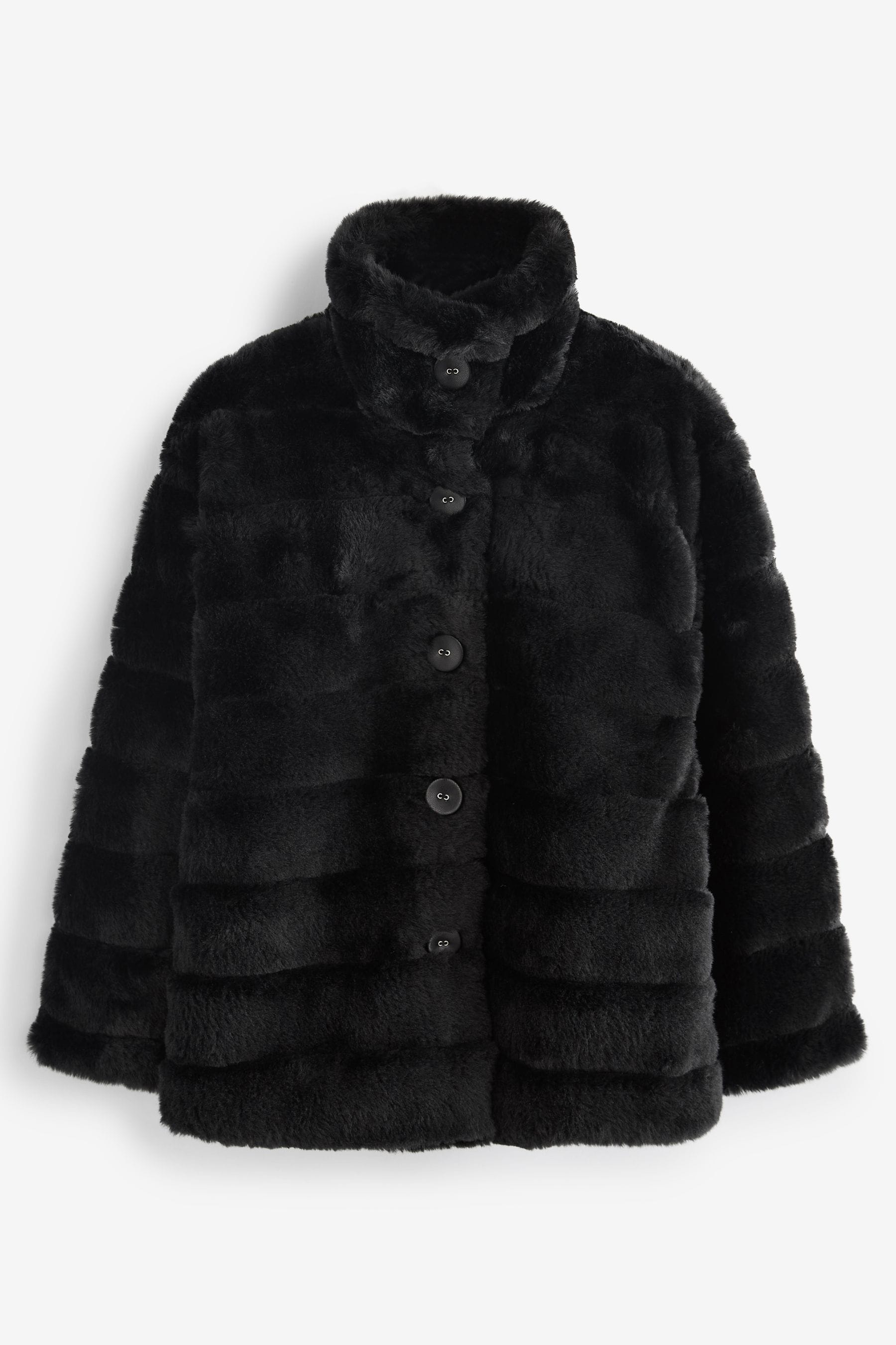 Next black fur jacket shop