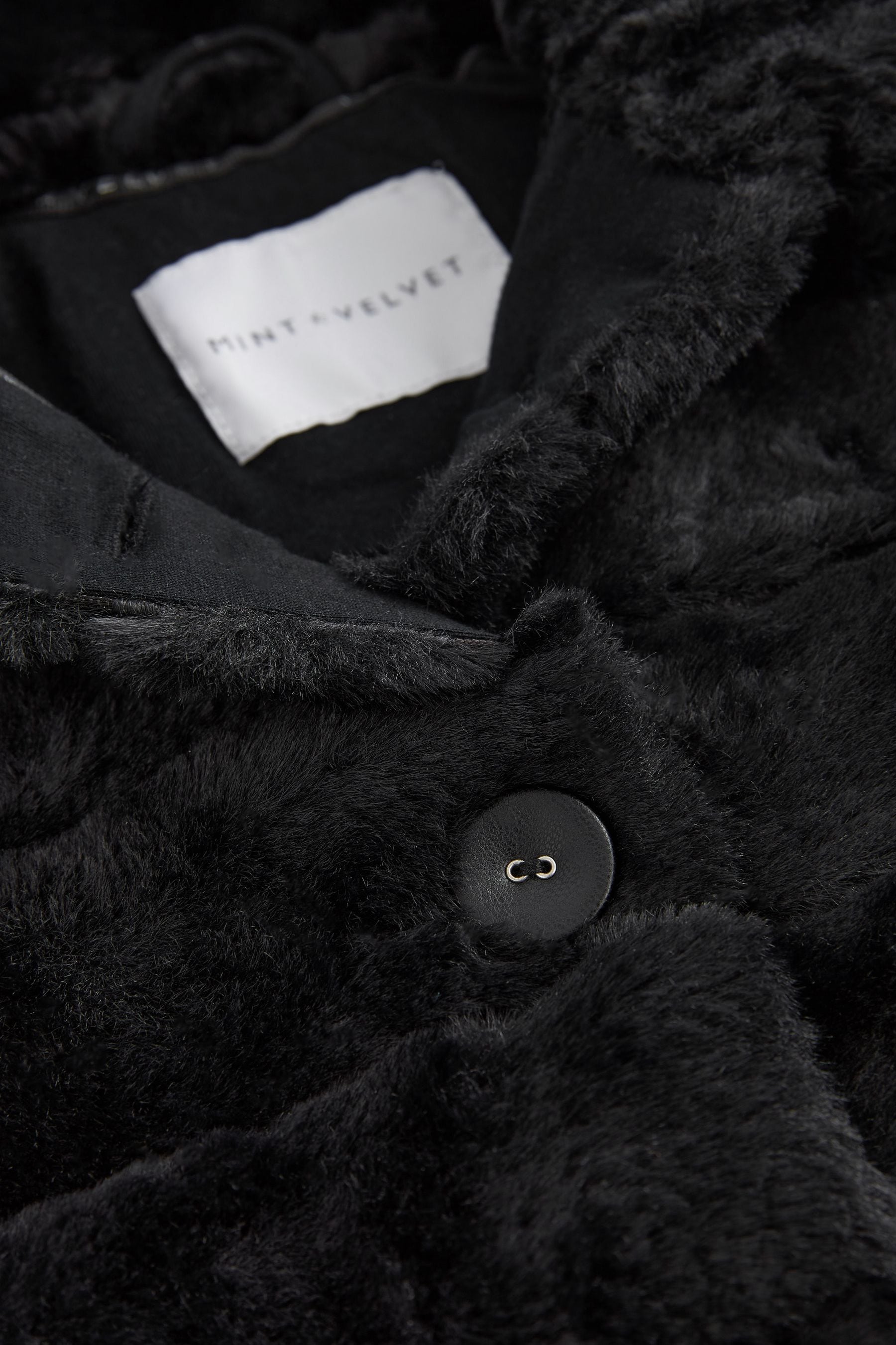 Mint Velvet Black Faux Fur Jacket