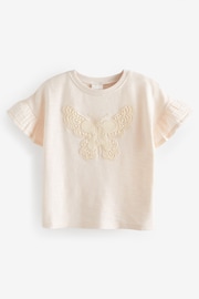 Ecru Cream Crochet Butterfly T-Shirt (3mths-7yrs) - Image 5 of 7