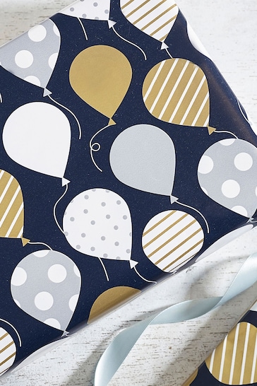 Navy Blue Balloons 10 Metre Wrapping Paper