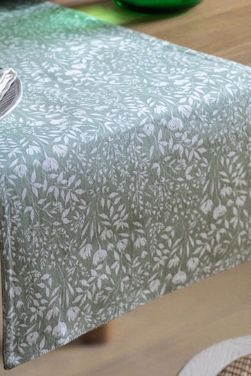 Gallery Home Sage Green Floral Botanical Table Runner 36x250cm
