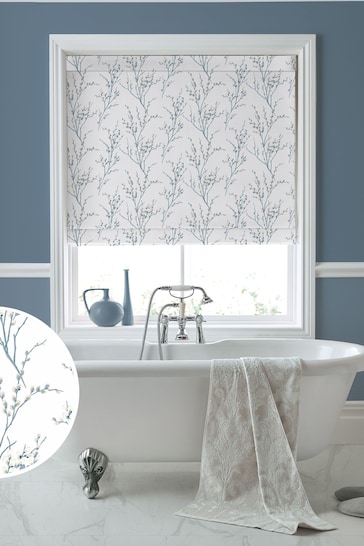 Laura Ashley Blue Pussy Willow Seaspray Made to Measure Roman Blind