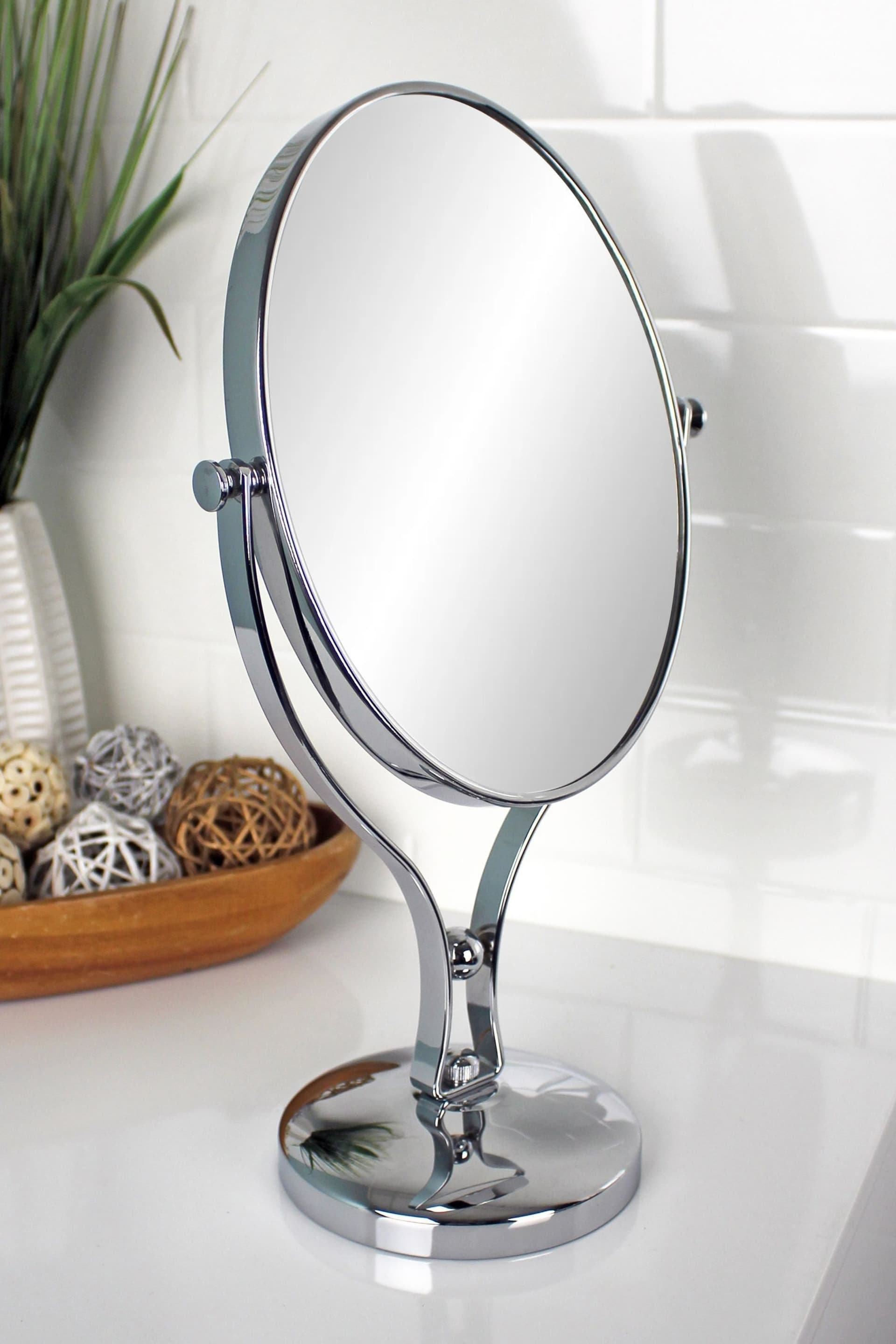 Showerdrape Chrome Vanity Mirror Oval 5x Magnification Reversableb Triton - Image 1 of 2