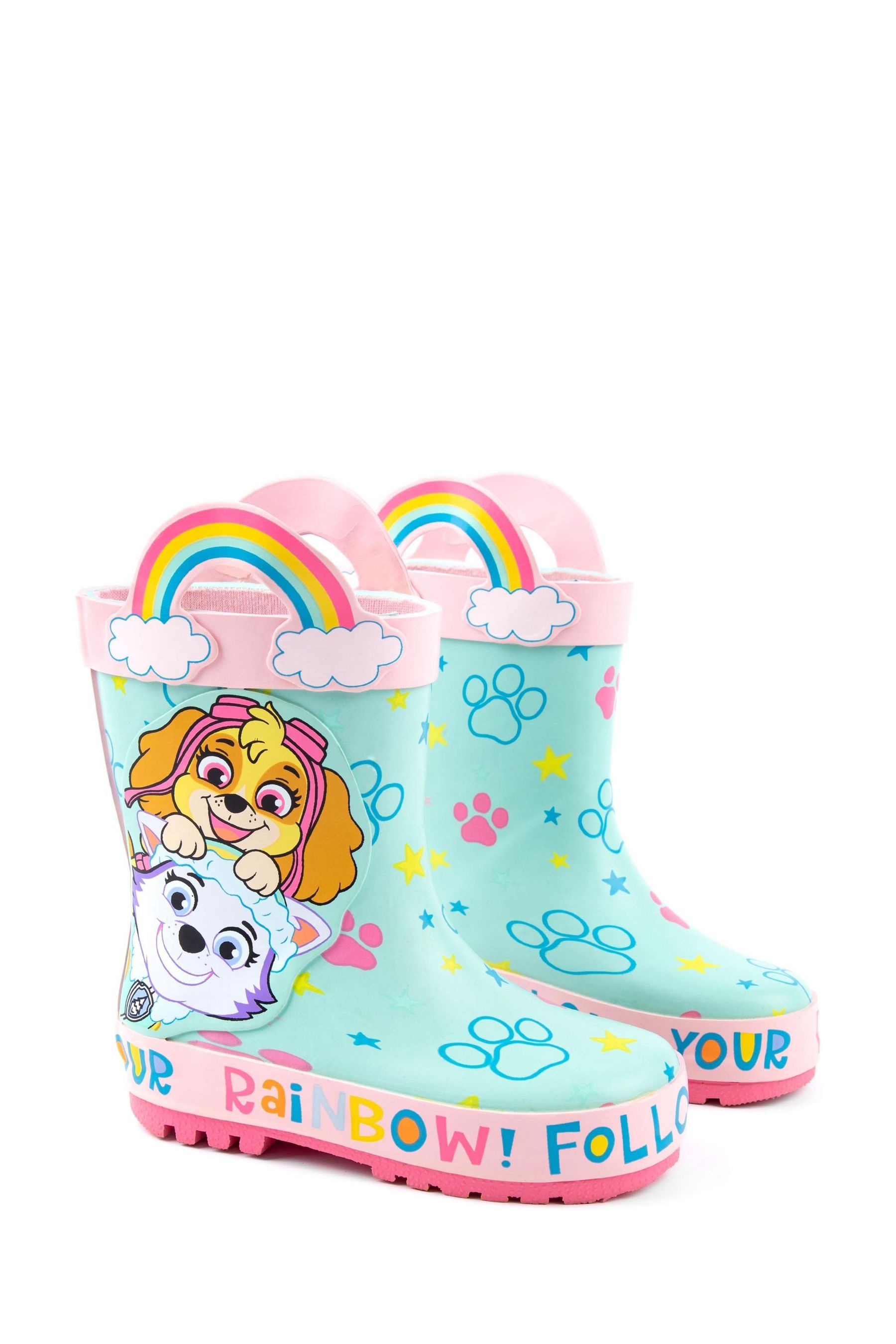 Buy Vanilla Underground Blue Paw Patrol Girls Skye Everest Wellington Boots with Handles from Next Luxembourg