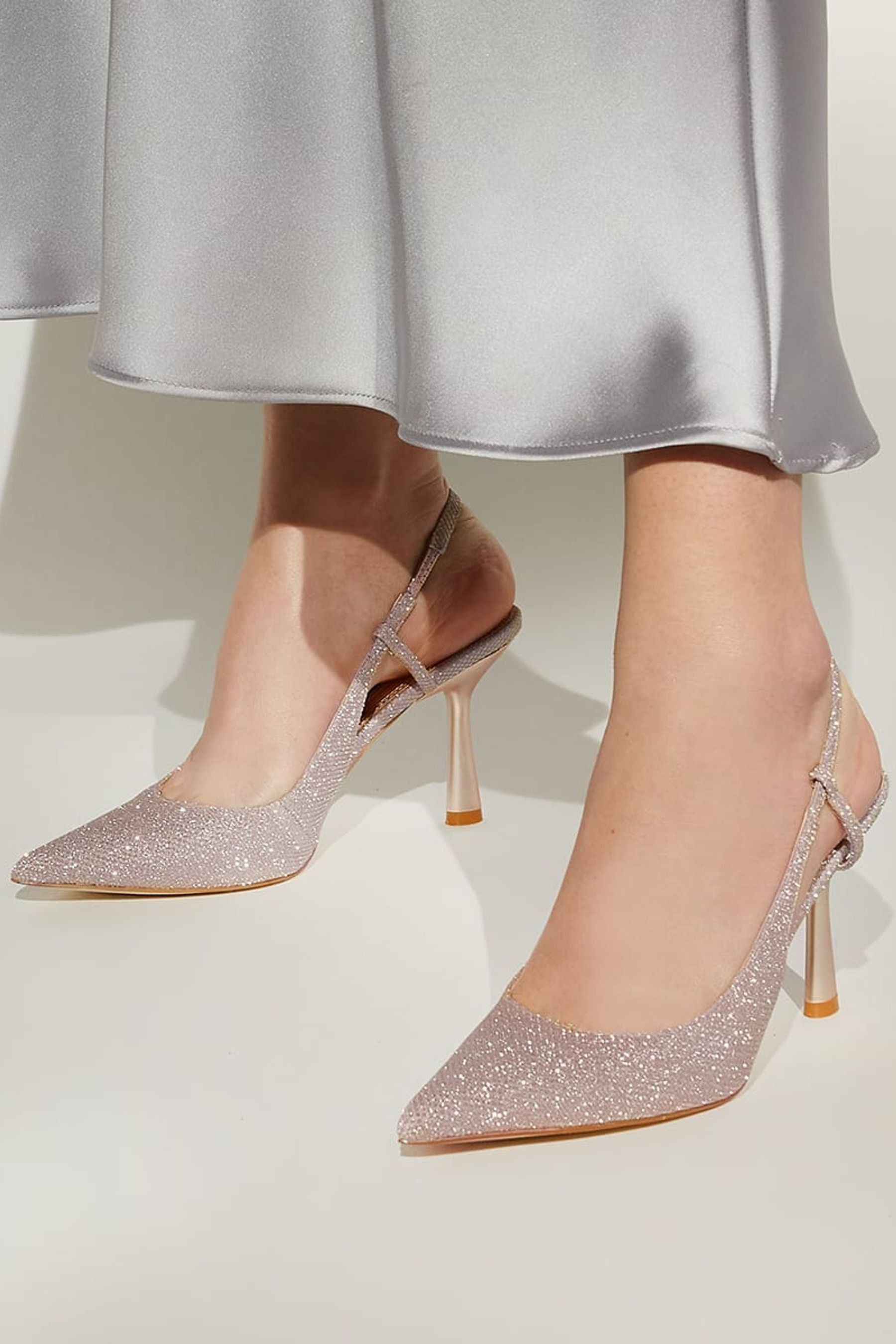 Buy Dune London Pink Cabanna Oval Sprayed Heel Slingback Courts from Next Luxembourg