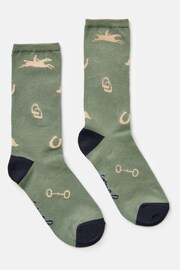 Joules Excellent Everyday Green Equestrian Ankle Socks - Image 1 of 3