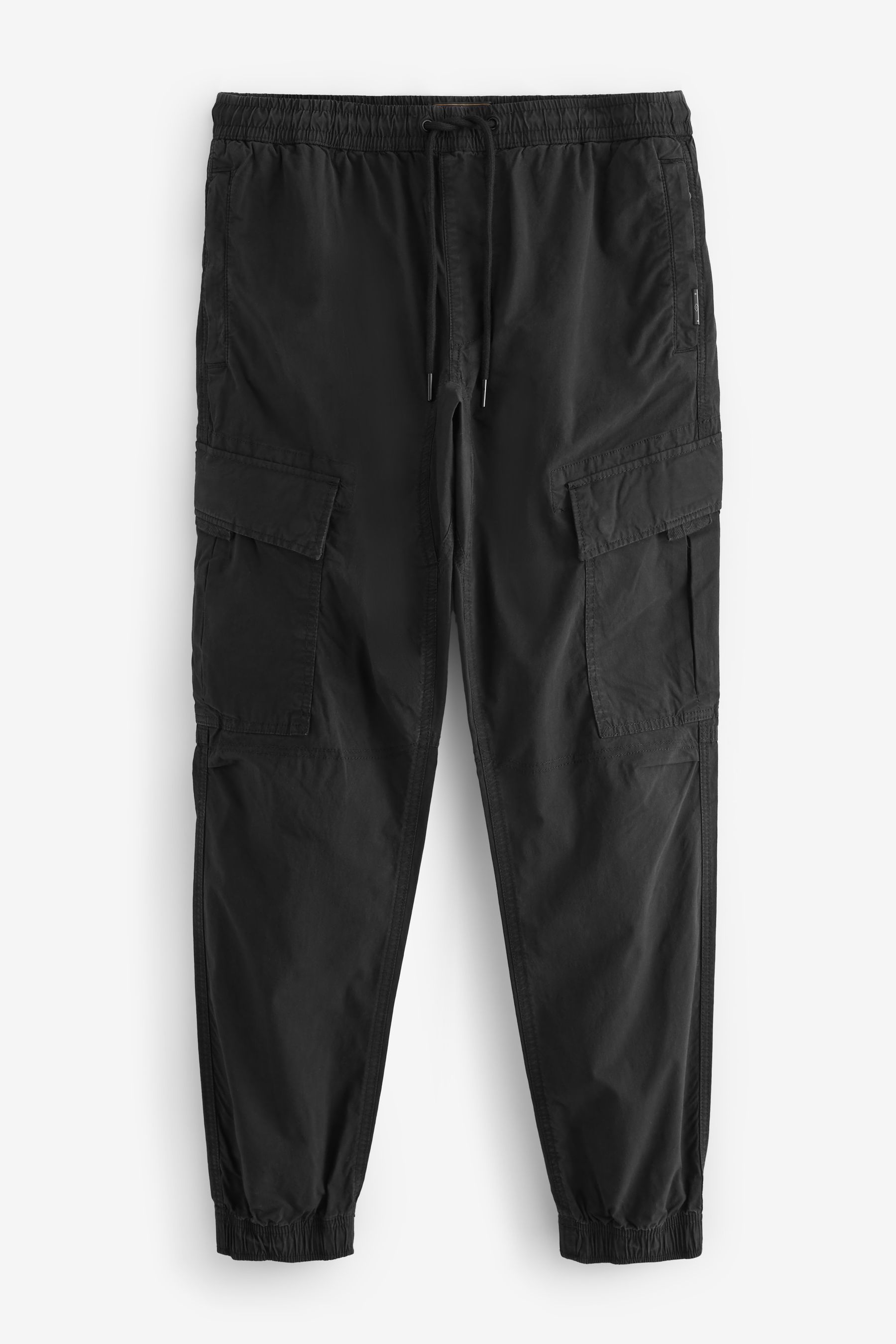 Black Slim Fit Stretch Utility Cargo Trousers