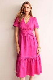 Boden Pink Eve Linen Midi Dress - Image 4 of 4