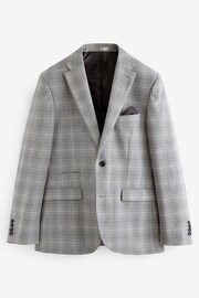 Light Grey Tailored Fit Textured Suit: Jacket - Image 5 of 9