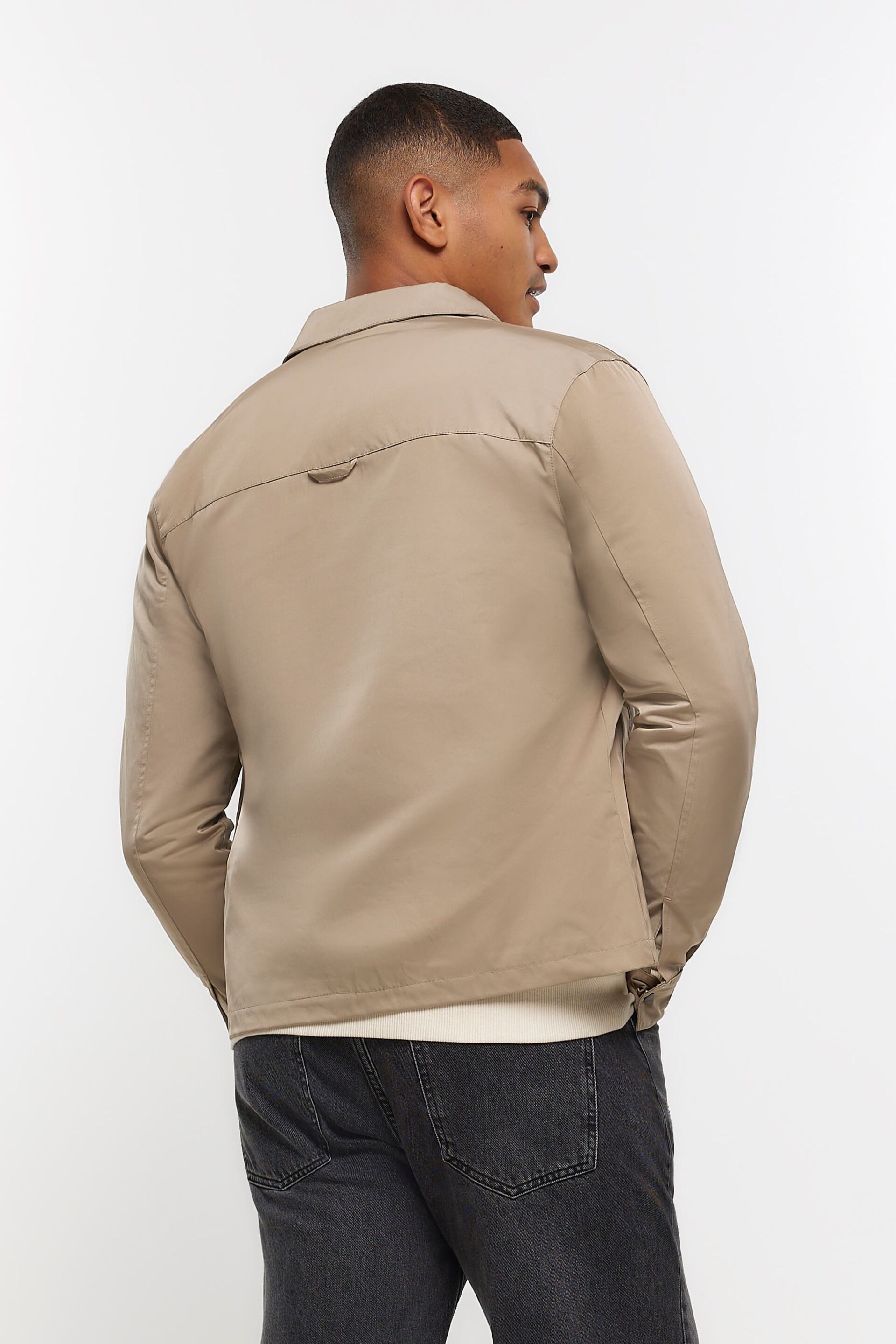 River Island Natural Regular Zip Up Shacket - Image 2 of 5