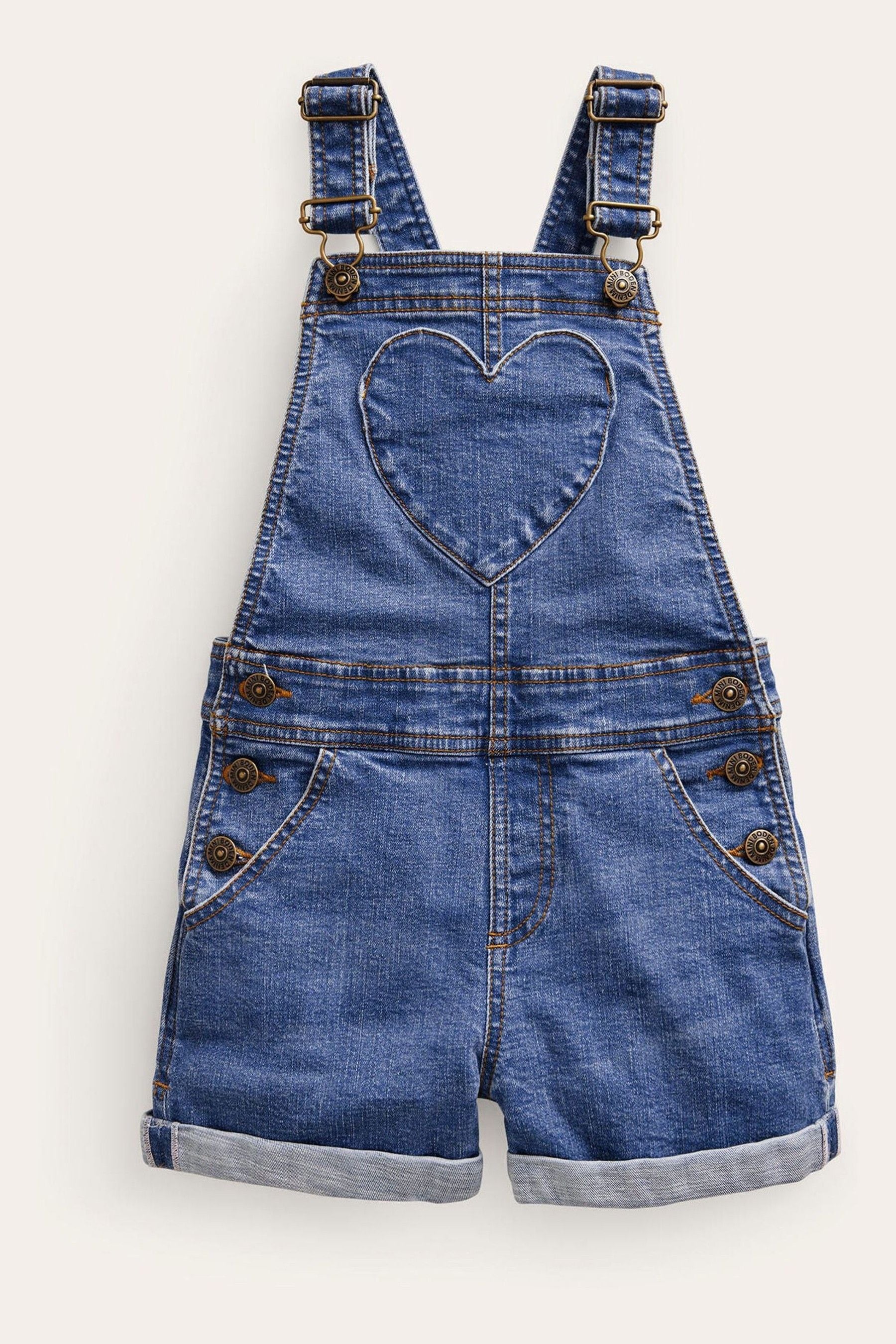Buy Boden Blue Heart Pocket Short Dungarees from Next Canada