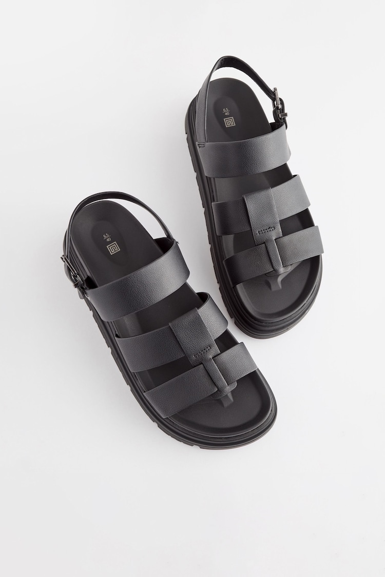 Black Regular/Wide Fit Gladiator Chunky Platform Sandals - Image 4 of 9