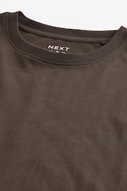 Brown Dark Chocolate Regular Fit Essential Crew Neck T-Shirt - Image 6 of 7