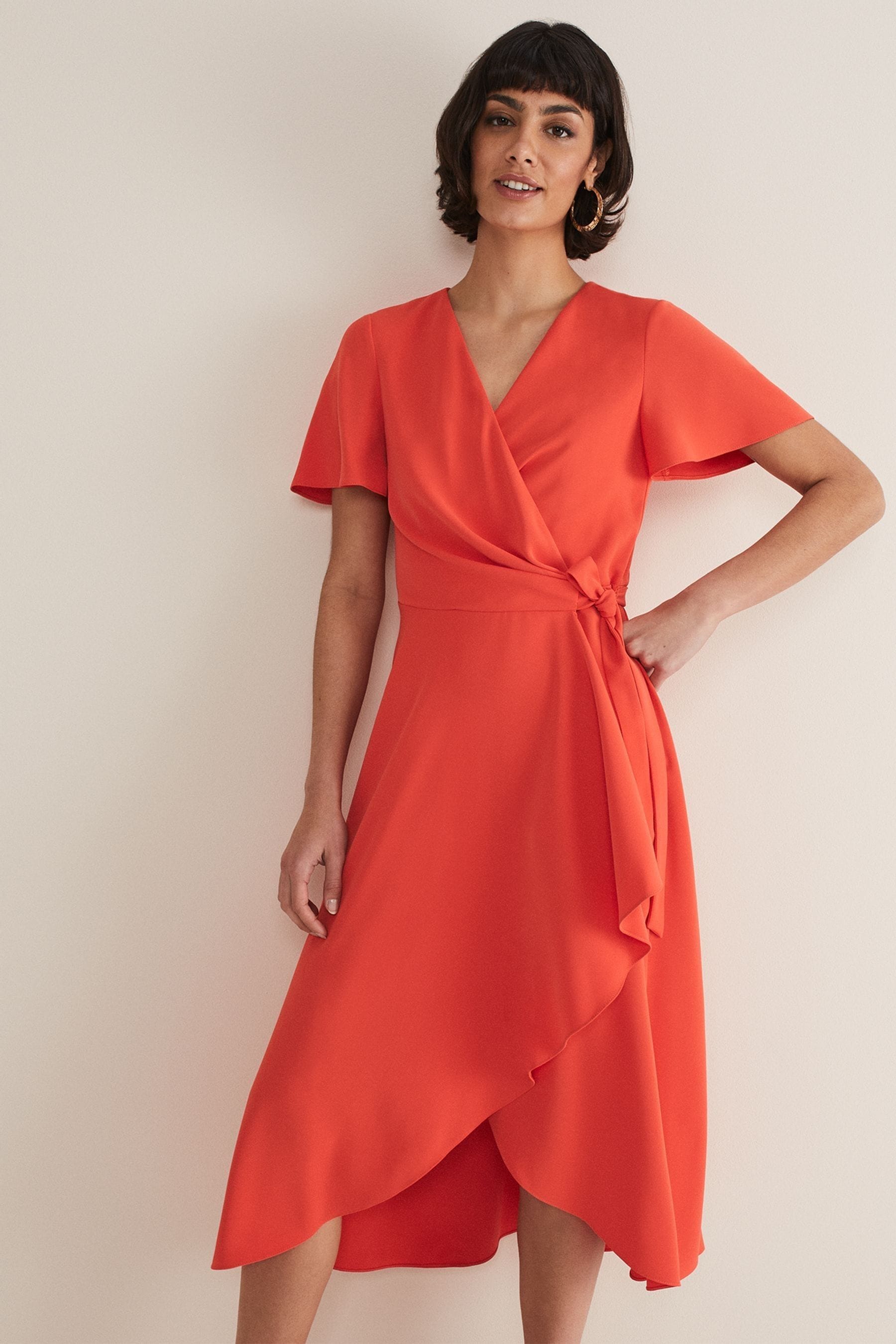 Phase eight red wrap dress sales