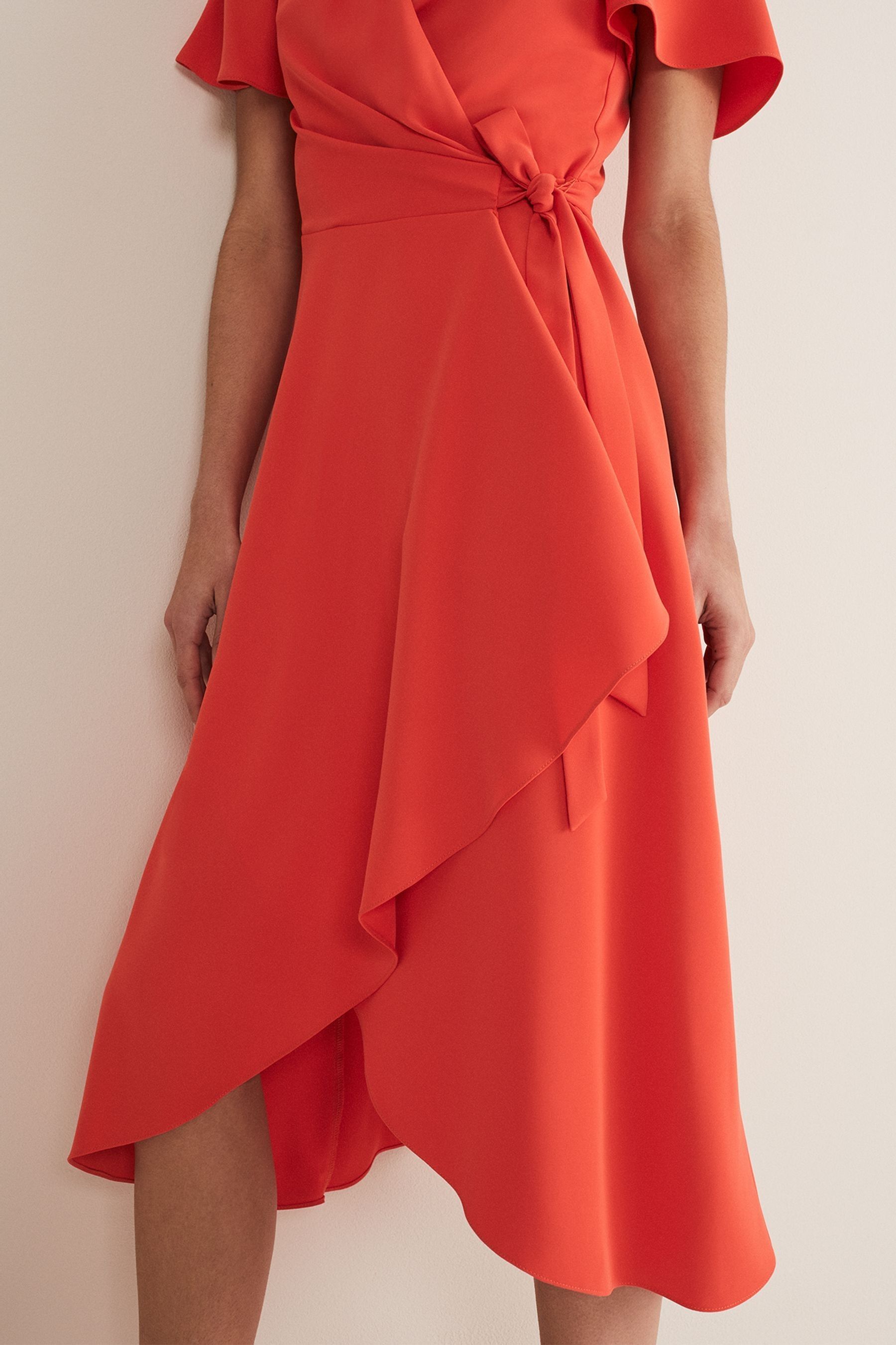 Phase eight red wrap dress top