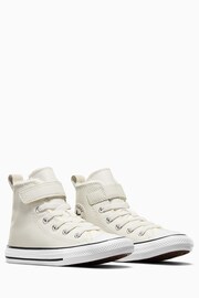 Converse White Easy On Leather Fleece Lined Junior Trainers - Image 3 of 9