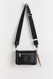 Oliver Bonas Medium Tilly Triple Pocket Cross-Body Black Bag - Image 3 of 6