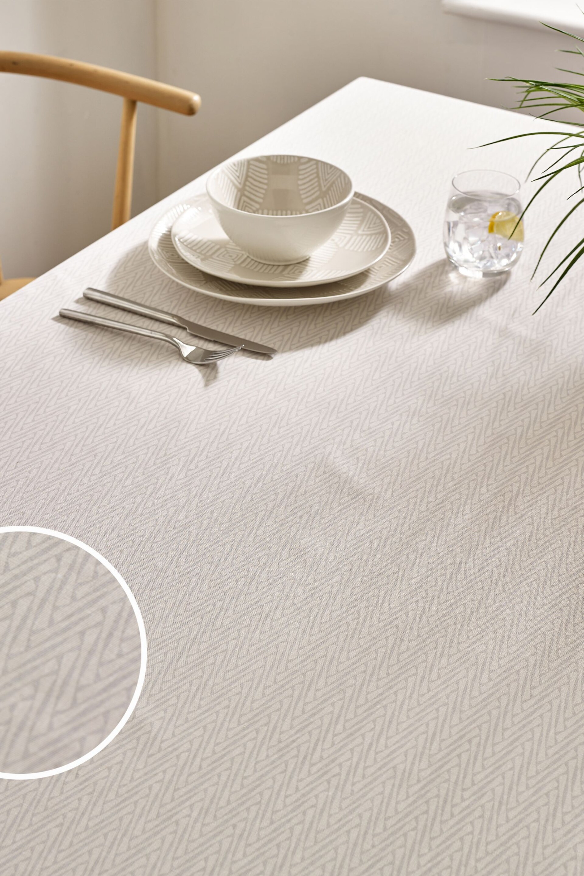 Natural Geo Wipe Clean Table Cloth - Image 1 of 4