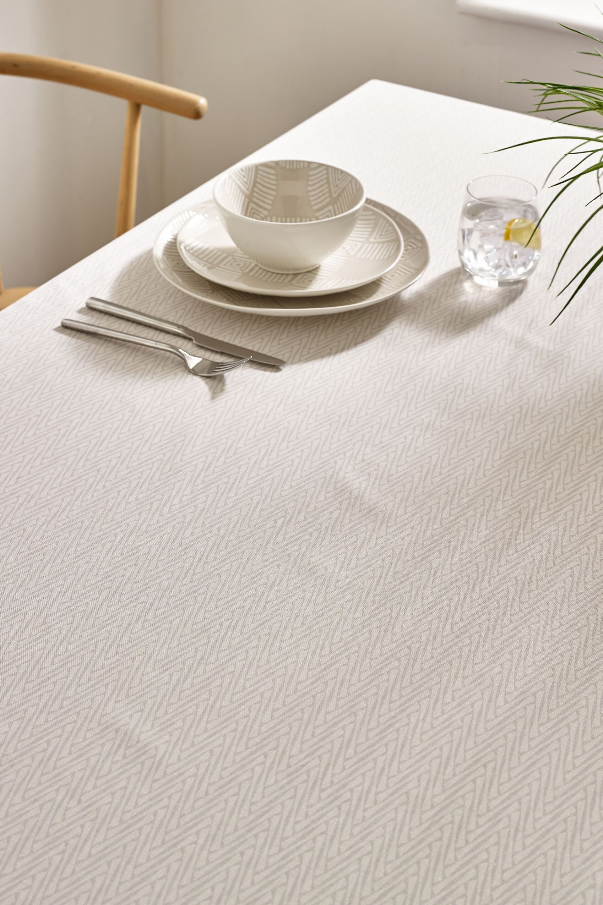 Natural Geo Wipe Clean Table Cloth - Image 2 of 4