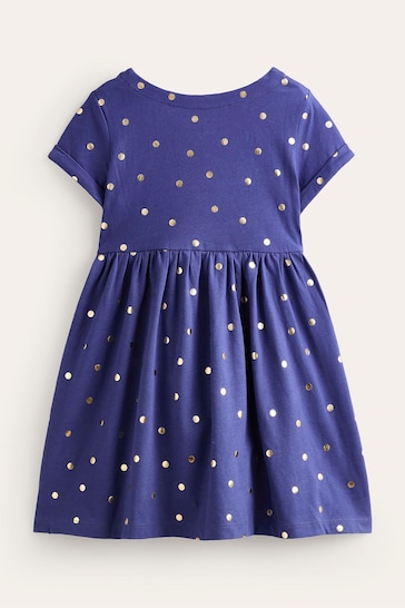 Boden Blue Short-Sleeved Fun Jersey Dress