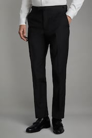 Reiss Black Hope Modern Fit Wool Blend Trousers - Image 1 of 6