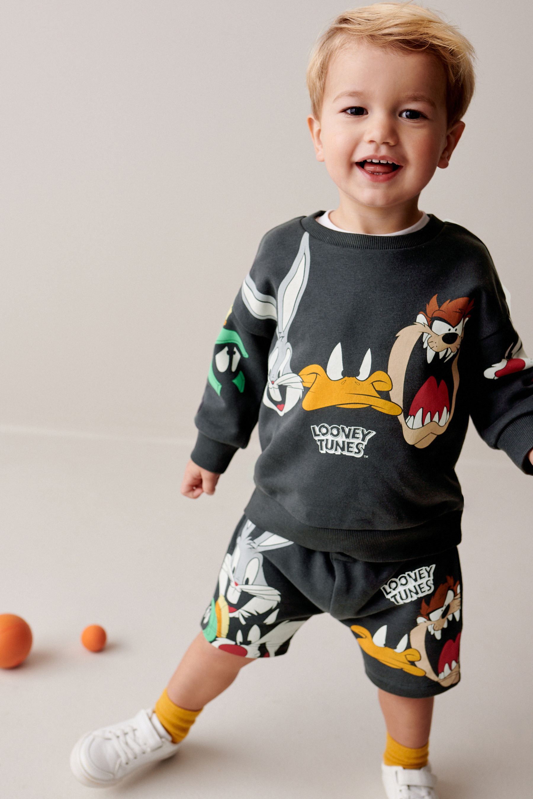Buy Charcoal Grey Looney Tunes Crew Sweatshirt and Shorts Set 3mths 8yrs from Next Oman