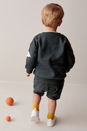 Charcoal Grey Looney Tunes Crew Sweatshirt and Shorts Set (3mths-8yrs) - Image 3 of 7