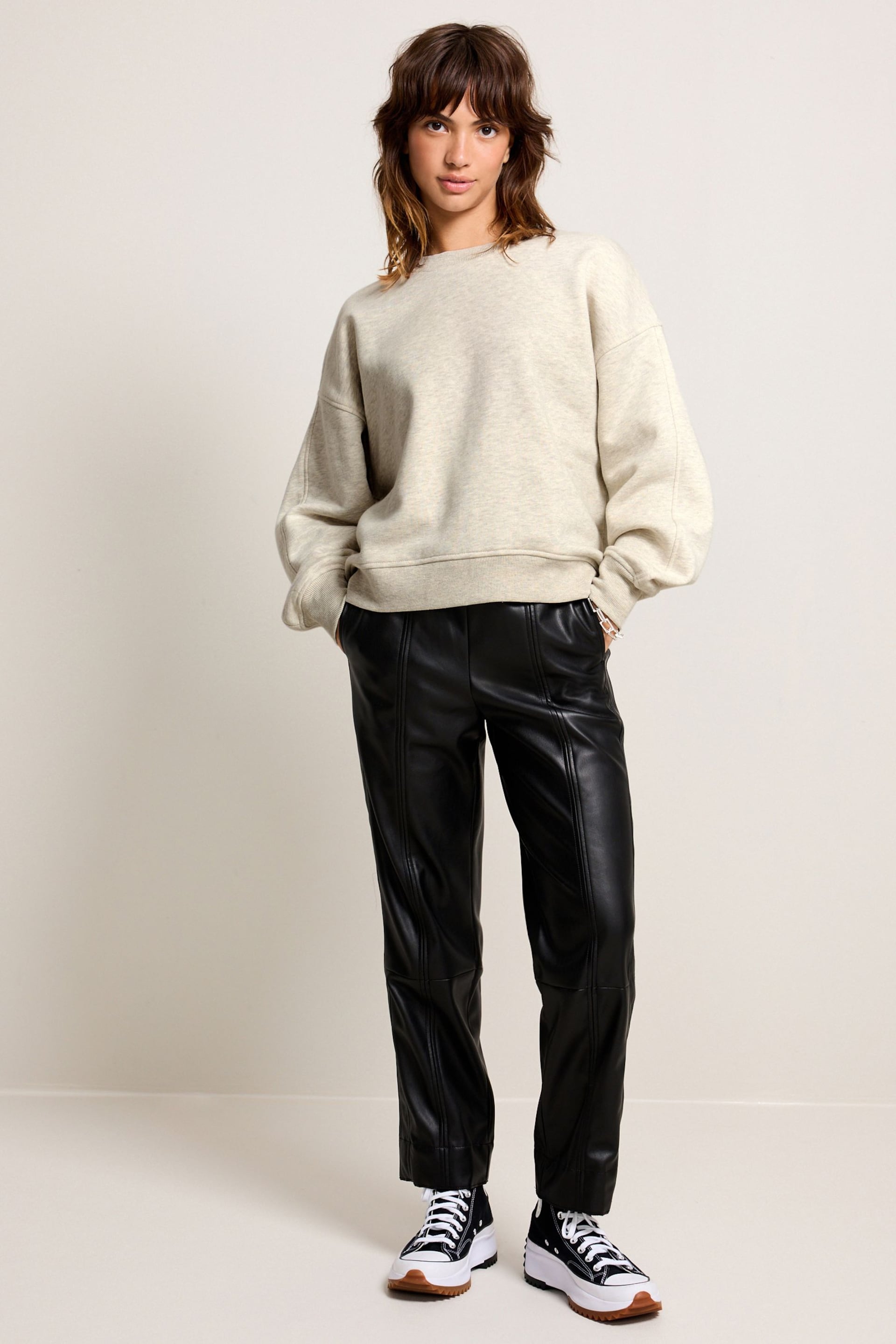 Oatmeal Heavyweight Soft Touch Crew Neck Sweatshirt - Image 2 of 5