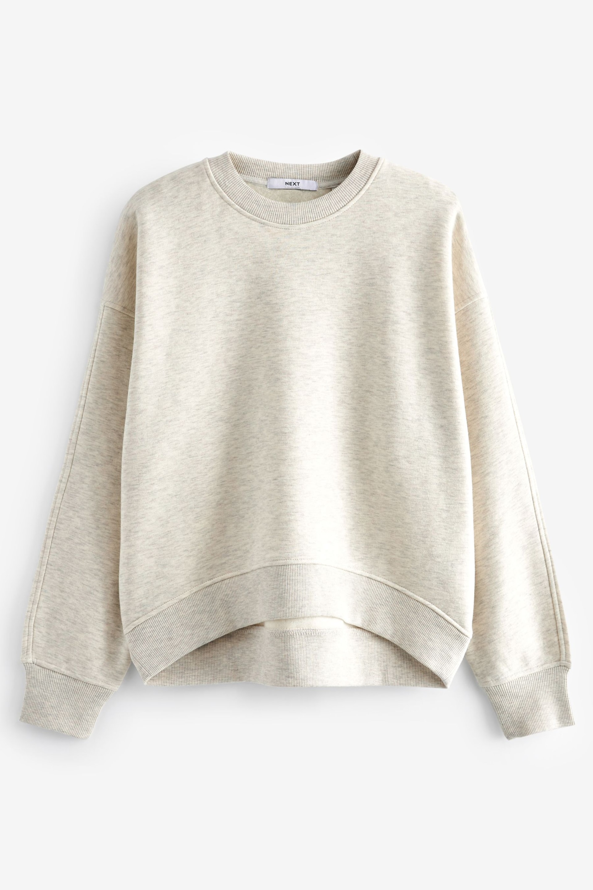 Oatmeal Heavyweight Soft Touch Crew Neck Sweatshirt - Image 4 of 5