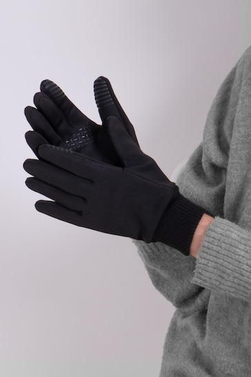 Totes Black Ladies Smartouch Thermal Lined Stretch Gloves